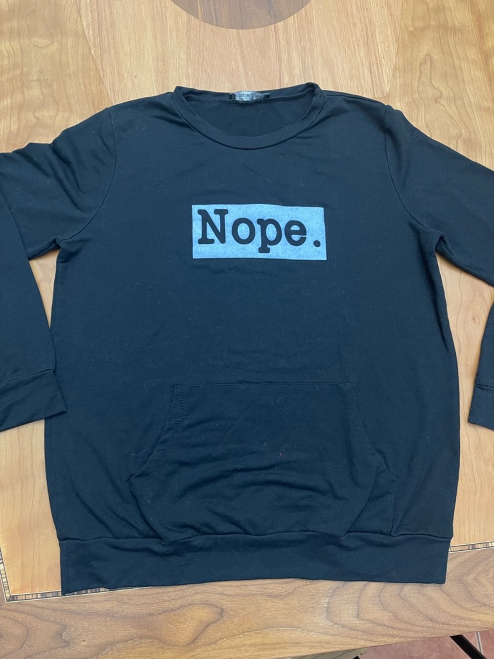 Black Sweatshirt with "Nope." Graphic-HippieChick
